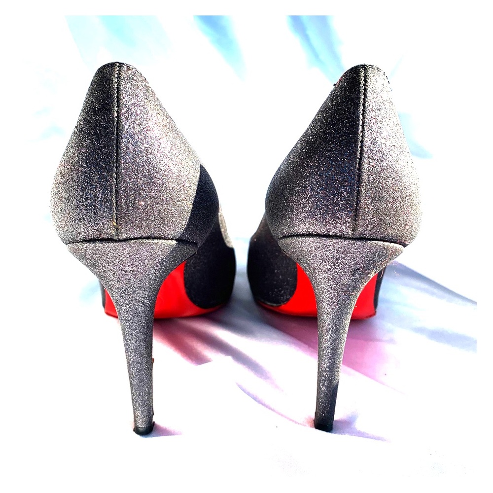 Christian Loubouitan sparkly charcoal heels